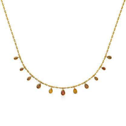 Fancy Color Diamond 11 Pear Drop Necklace
