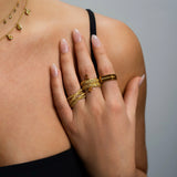 Fancy Color Pave Quad Orbit Ring