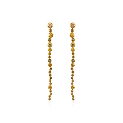 Fancy Color Diamond Linear Bezel Reversed Set Earrings Large