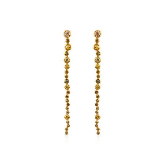 Fancy Color Diamond Linear Bezel Reversed Set Earrings Large