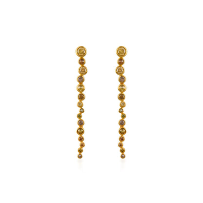 Fancy Color Diamond Linear Bezel Reversed Set Earrings