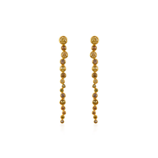 Fancy Color Diamond Linear Bezel Reversed Set Earrings