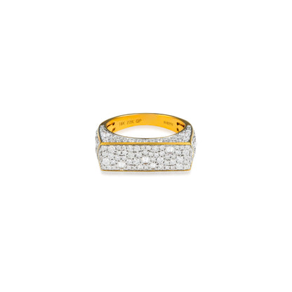 Reverse Channel Bar Pave Diamond Ring