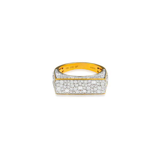 Reverse Channel Bar Pave Diamond Ring