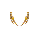 Fancy Color Diamonds Pave Lighting Bolt Earrings