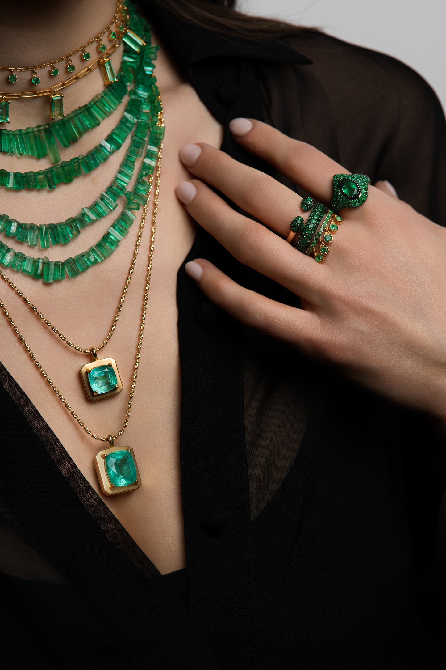 Extra Large Ishtar Emerald Necklace