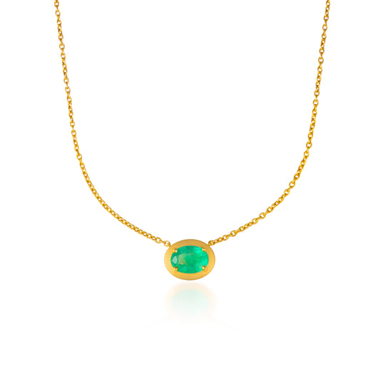 Ishtar Emerald Oval Necklace