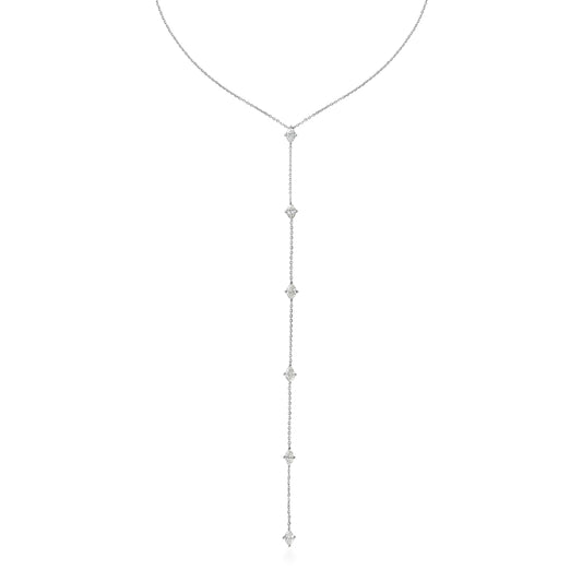 Diamond Marquise Lariat Necklace White Gold