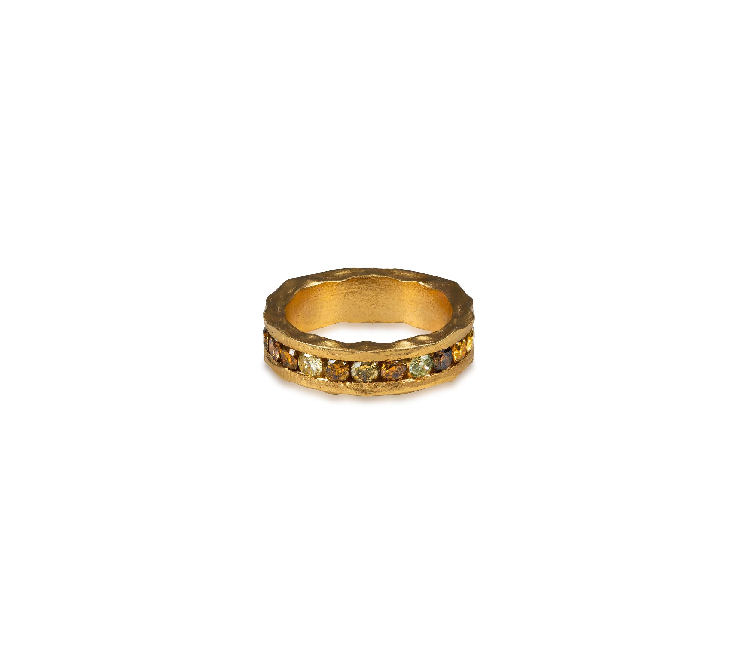 Fancy Color Diamond Raw Eternity Ring