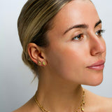 Small Fancy Color Halo Oval Studs