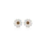 Mother of Pearl Fancy Color Diamond Daisy Stud Earrings