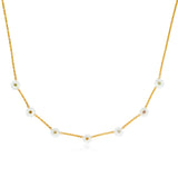 Mother of Pearl Fancy Color Diamond Daisy Necklace