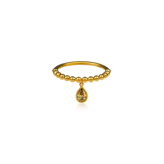 Fancy Color Diamond Pear Drop Ring