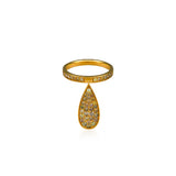 Extra Large Pave Pear Dancing Ring