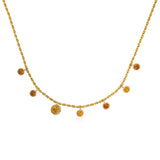 Seven Carousel Drop Necklace with Single Halo Pendant