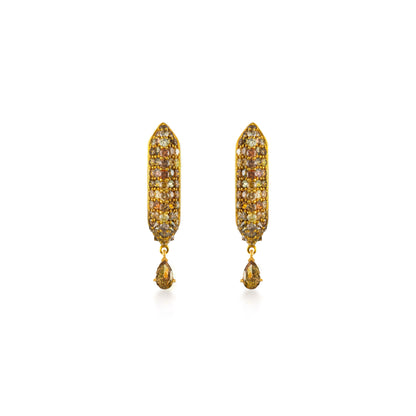 Stardust Fancy Colored Diamond Pave Pear Drop Hoops