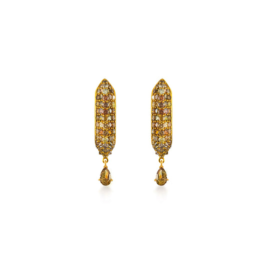 Stardust Fancy Colored Diamond Pave Pear Drop Hoops