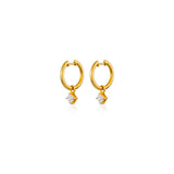 Petite Princess Cut Diamond Huggies