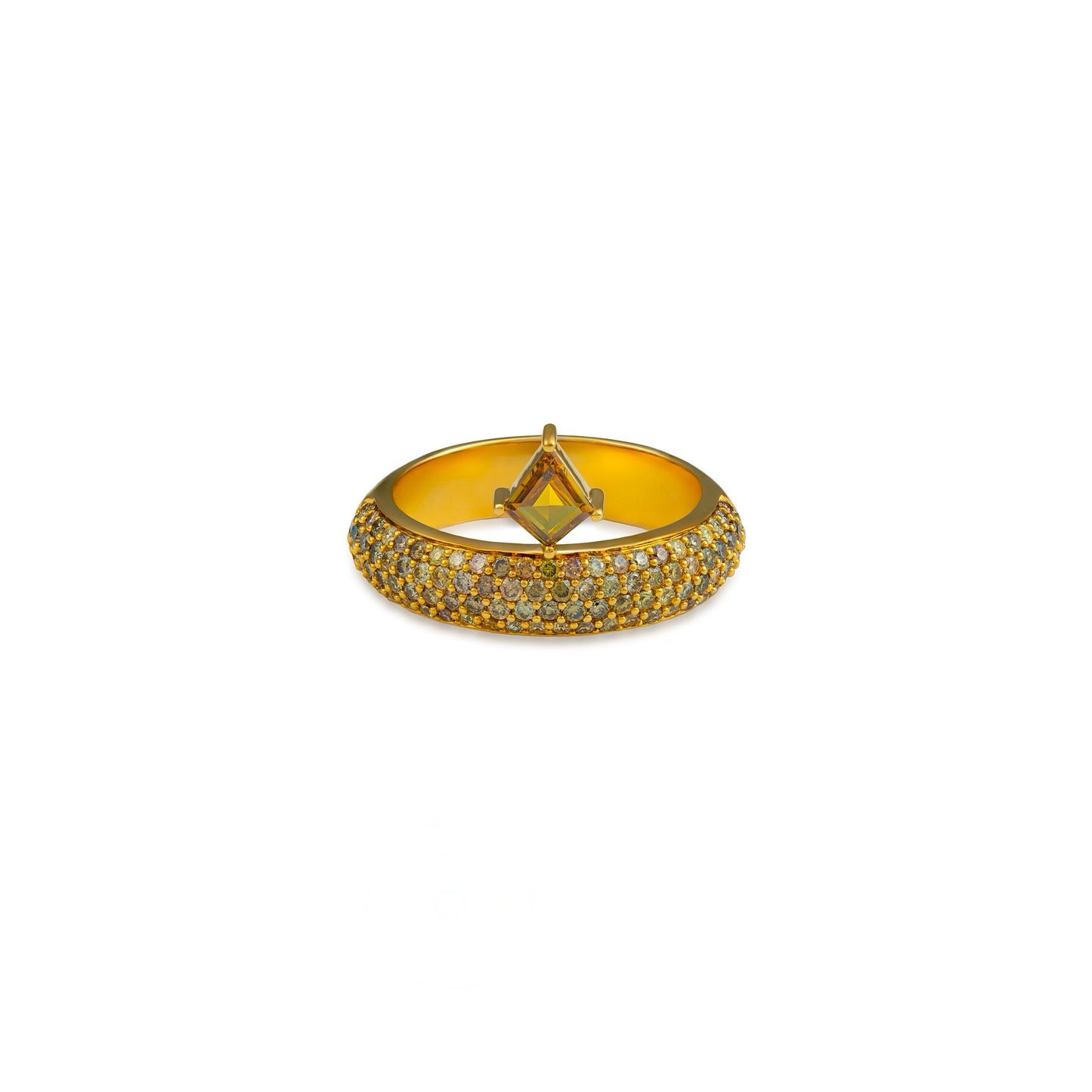 Fancy Color Kite Diamond Floating Cleopatra Ring