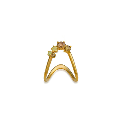 Petite Multi Stone Fancy-Color Diamond Vanki Ring