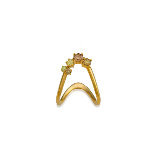 Petite Multi Stone Fancy-Color Diamond Vanki Ring