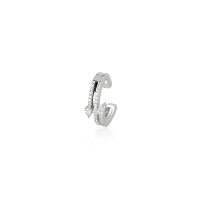 Mini Serpentine with Two Pears Diamonds  Single Ear Cuff