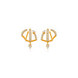 Petite Diamond Pave Cage With Single Pear Drop Earrings