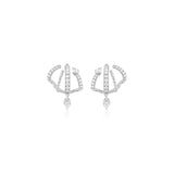 Petite Diamond Pave Cage With Single Pear Drop Earrings