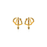 Petite Fancy Color Diamond Pave Cage With Single Pear Drop Earrings