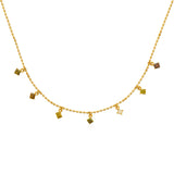 7 Cushion Fancy Color Diamond Drop Necklace