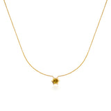 East West Oval Diamond Bezeled Shield Necklace