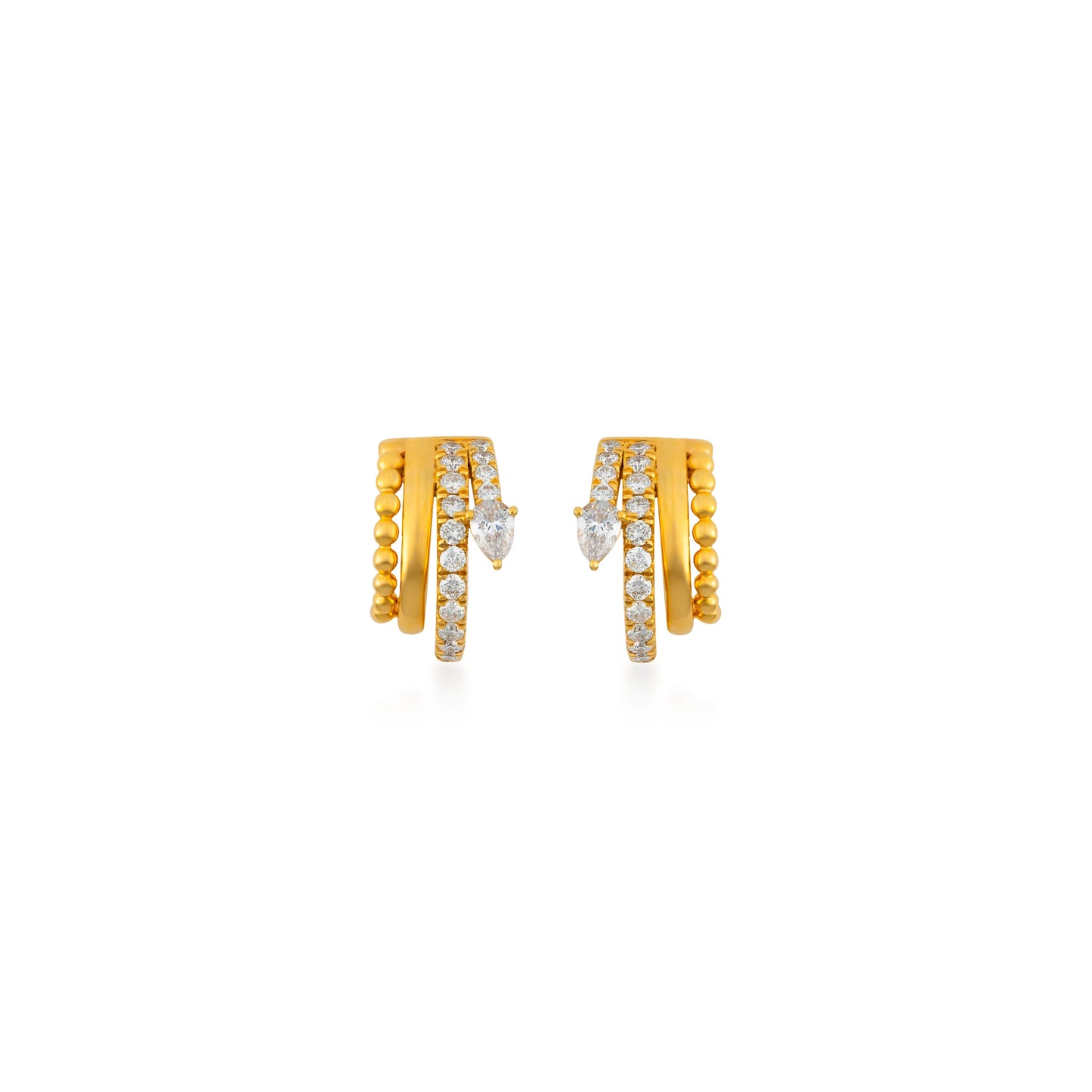 Petite Diamond Pave & Mixed Shape Huggie