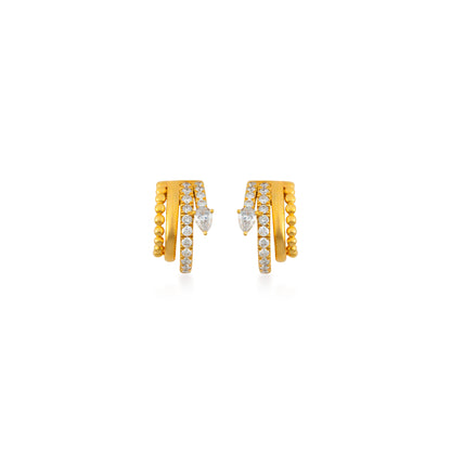 Petite Diamond Pave & Mixed Shape Huggie