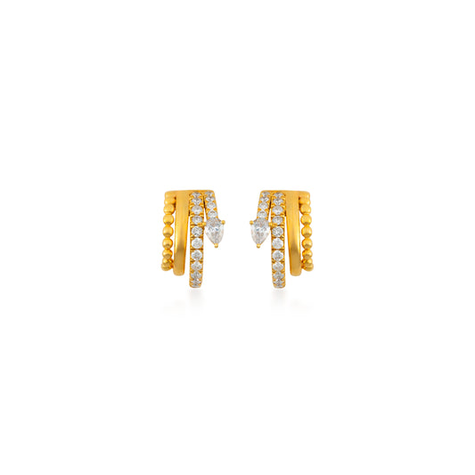 Petite Diamond Pave & Mixed Shape Huggie