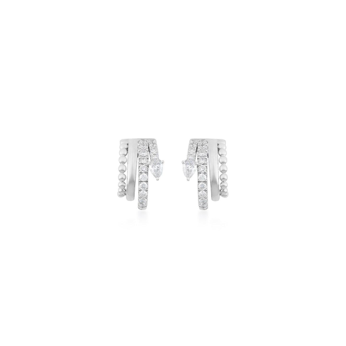 Petite Diamond Pave & Mixed Shape Huggie