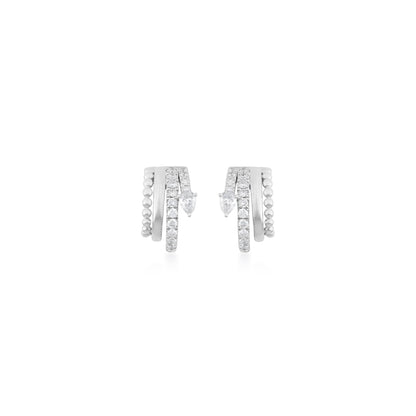 Petite Diamond Pave & Mixed Shape Huggie
