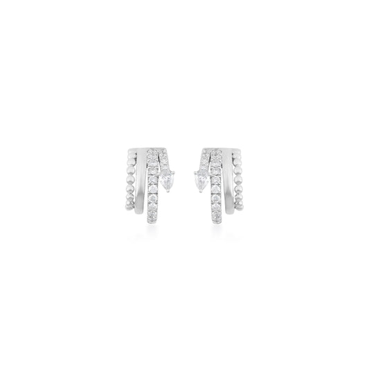 Petite Diamond Pave & Mixed Shape Huggie