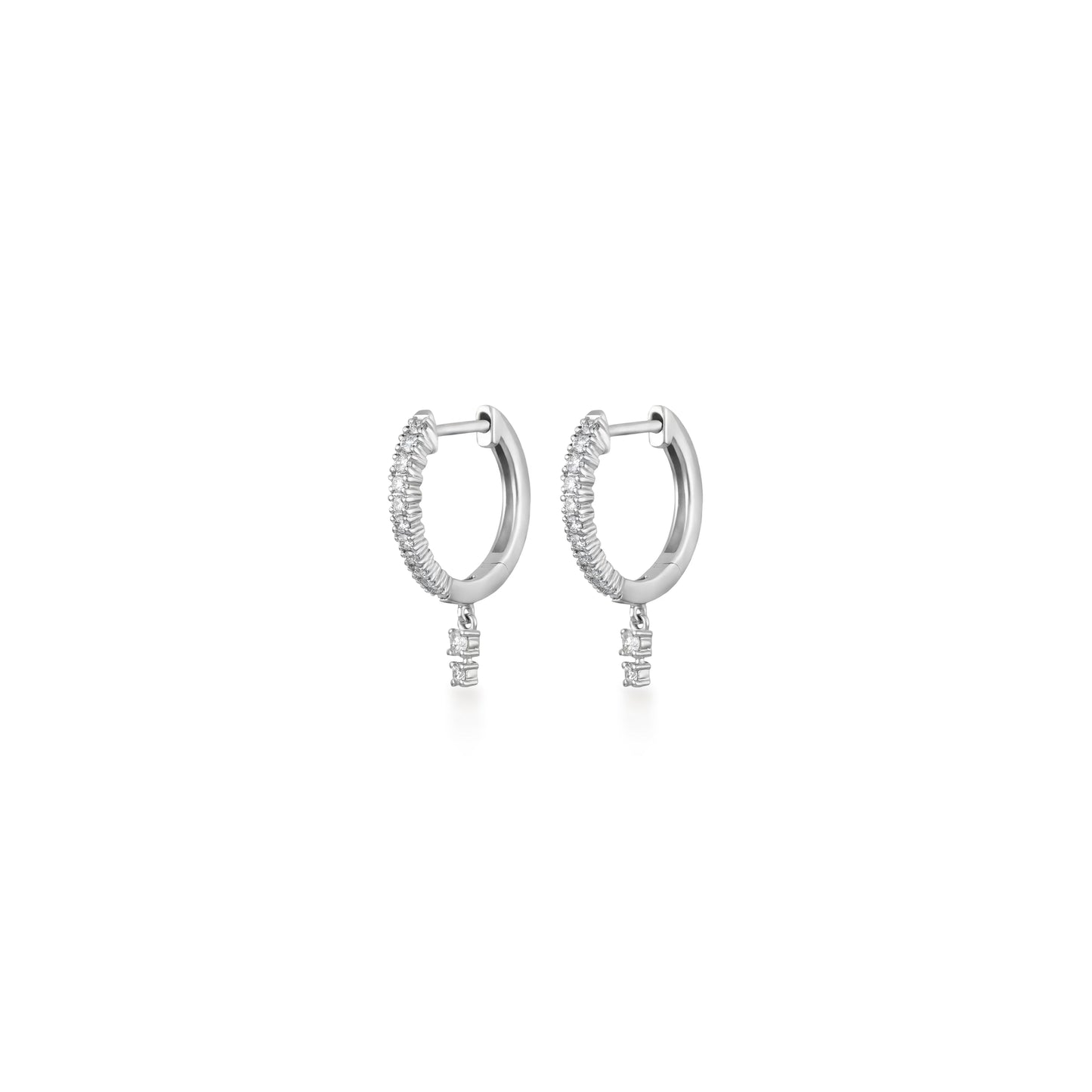 Petite Double Diamond Drip Huggie