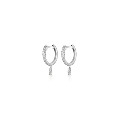 Petite Double Diamond Drip Huggie