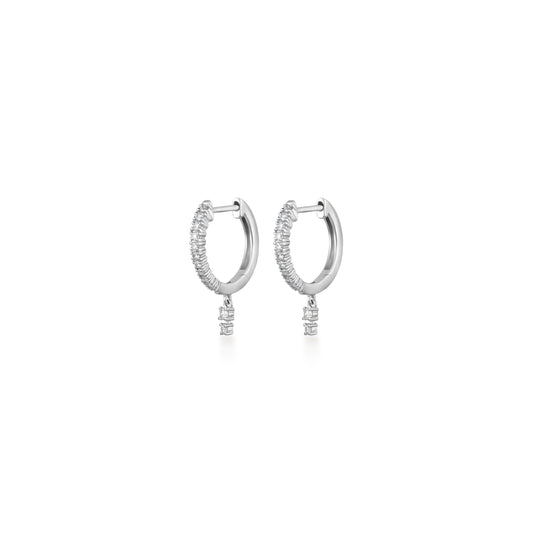 Petite Double Diamond Drip Huggie