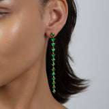 Dancing Linear Emerald Princess Drop Earrings