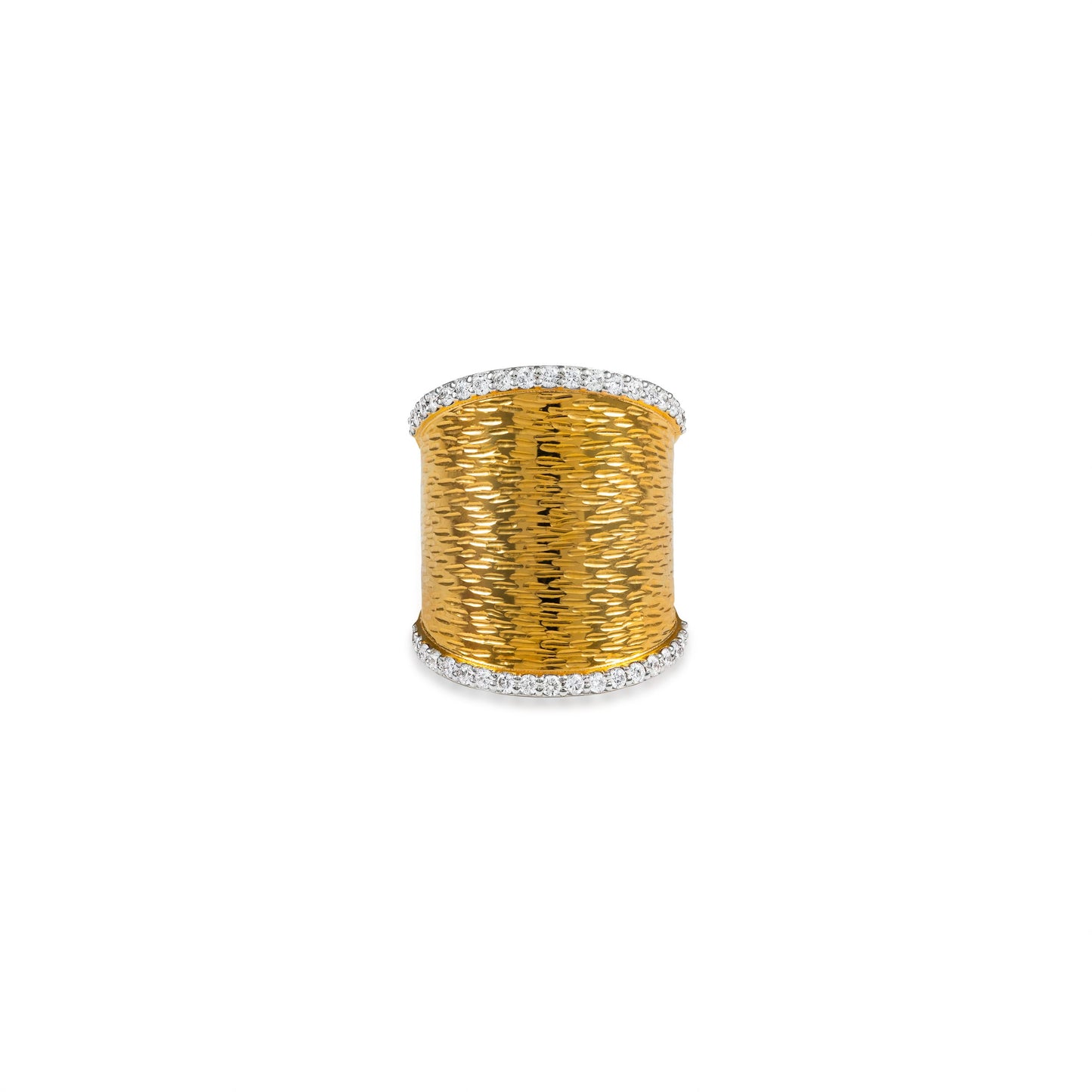 Diamond Edged Texture Ring – kheprijewels