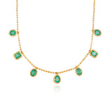 7 Fancy Shape Emerald Drop Necklace