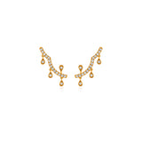 Pave Dancing Drop Diamond Ear Climbers
