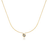 Pear Diamond Bezeled Shield Necklace