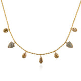 Cartouche Kumaree Fancy Color Five Diamond Drop with Two Pave Shields