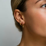 Beaded Huggies with Fancy Color Diamond Drill