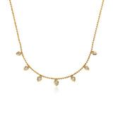 Seven Pear-Shaped Diamond Bezel Shield Drop Necklace