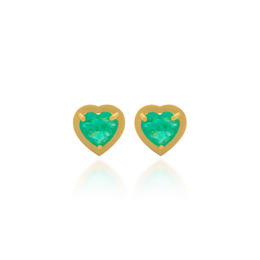 Ishtar Heart Emerald Stud Earrings