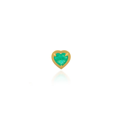 Ishtar Heart Emerald Stud Earrings Petite